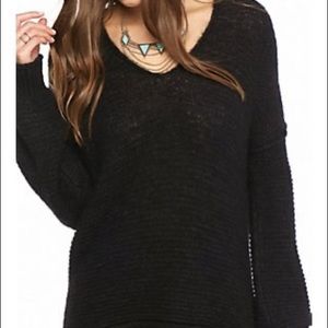Free People All Mine Black Sweater